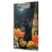 Black Halloween Cat Klemmbrett (Links)
