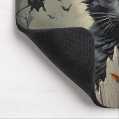 Black Halloween Cat Mousepad (Ecke)