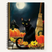 Black Halloween Cat Notizblock (Vorderseite)