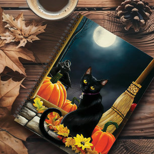 Black Halloween Cat Notizblock
