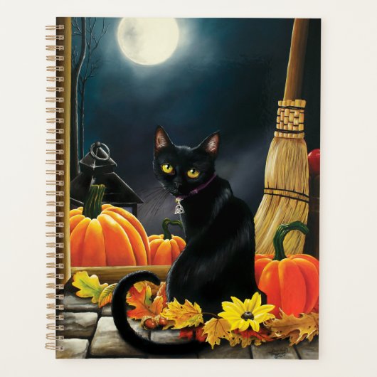 Black Halloween Cat Planer (Vorderseite)