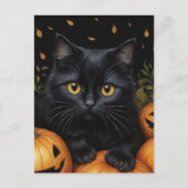 Black Halloween Cat Postkarte (Vorderseite)