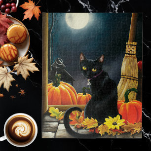 Black Halloween Cat Puzzle