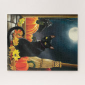 Black Halloween Cat Puzzle (Horizontal)