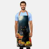 Black Halloween Cat Schürze (Getragen)