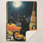 Black Halloween Cat Sherpadecke (Vorderseite)