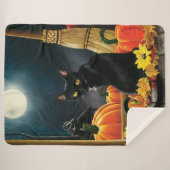 Black Halloween Cat Sherpadecke (Vorderseite (Horizontal))
