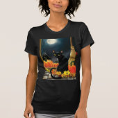 Black Halloween Cat T-Shirt (Vorderseite)