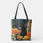 Black Halloween Cat Tasche (Rückseite)
