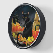 Black Halloween Cat Uhr (Winkel)