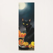 Black Halloween Cat Yogamatte (Rückseite)