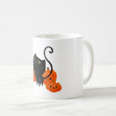 Black Halloween Kitty Cat Kaffeetasse (VorderseiteRechts)