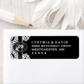 Black Halloween Lace Skeletons Wedding Address (Insitu)