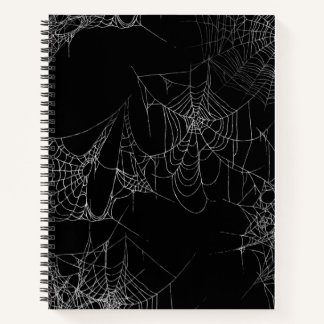 Black Halloween Notebook with Spiderweb Art Notizblock