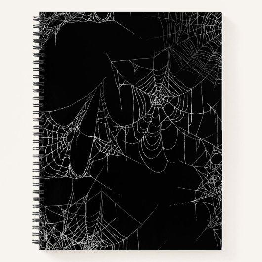 Black Halloween Notebook with Spiderweb Art Notizblock (Vorderseite)