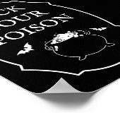 Black Halloween-Party Pick You Poison Poster (Ecke)