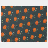 Black Halloween Pumpkin Fleece Blanket (Vorderseite (Horizontal))