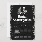 Black Halloween Skeleton Bridal Scattergories Game Einladung (Vorderseite)