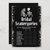 Black Halloween Skeleton Bridal Scattergories Game Einladung (Vorne/Hinten)