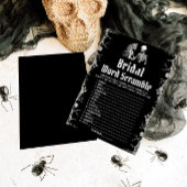 Black Halloween Skeleton Bridal Word Scramble Game Einladung