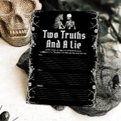 Black Halloween Skeleton Zwei Wahrheiten und ein L Einladung