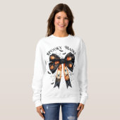 Black Halloween Spooky Mama Bow Coquette Sweatshirt (Vorne ganz)