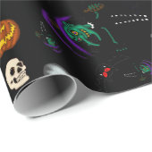 Black Halloween Wrapping Paper Geschenkpapier (Rolleneckpunkt)