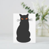 Black Hallowen Cat Postkarte (Stehend Vorderseite)