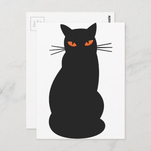 Black Hallowen Cat Postkarte (Vorne/Hinten)