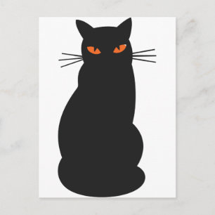 Black Hallowen Cat Postkarte