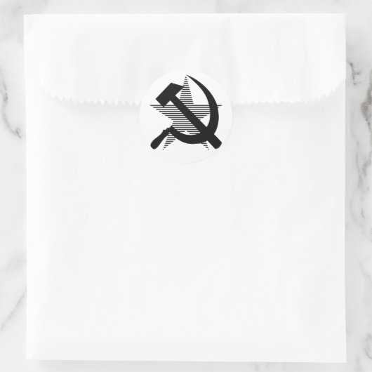 Black Hammer & Sickle Runder Aufkleber (Tasche)
