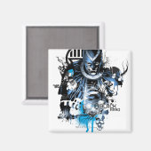 Black Hand - Blue Collage Magnet (Vorderseite/Rückseite)