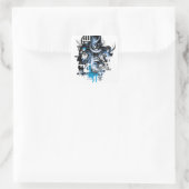 Black Hand - Blue Collage Quadratischer Aufkleber (Tasche)