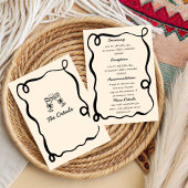 Black Hand Drawn Champagne Whimsical Wedding Einladung