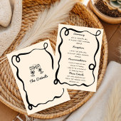 Black Hand Drawn Champagne Whimsical Wedding Einladung