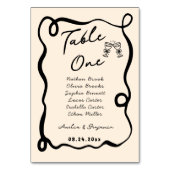 Black Hand Drawn Champagne Whimsical Wedding Tischnummer (Rückseite)