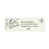 Black Hand Drawn Doodle Graduation Cream Address (Vorne)