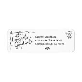 Black Hand Drawn Doodle Graduation White Address (Vorne)