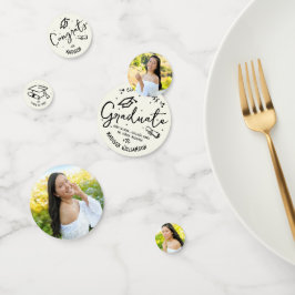 Black Hand Drawn Doodles Graduation 3 Photo Cream Konfetti