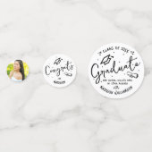 Black Hand Drawn Doodles Graduation 3 Photo White Konfetti (Vorderseiten)