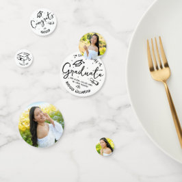 Black Hand Drawn Doodles Graduation 3 Photo White Konfetti