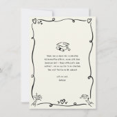 Black Hand Drawn Doodles Photo Graduation Cream Dankeskarte (Rückseite)