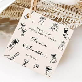 Black Hand Drawn Quirky Wedding Geschenkanhänger