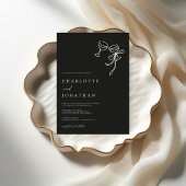 Black Hand Drawn Scribble Moderne QR Code Hochzeit Einladung