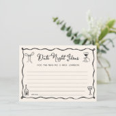 Black Hand Drawn Wedding Date Night Ideenkarte Einladung (Stehend Vorderseite)