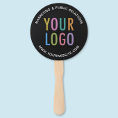 Black Hand Held Fan with Company Logo Custom Print Fächer