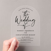 Black Hand Letted Calligrafy Wedding Acryleinladungen (Insitu (Handheld))