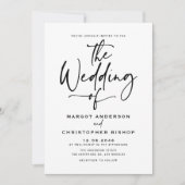 Black Hand Letted Calligrafy Wedding Einladung (Vorderseite)