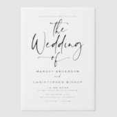 Black Hand Letted Calligrafy Wedding Pergament Einladungen (Vorderseite)
