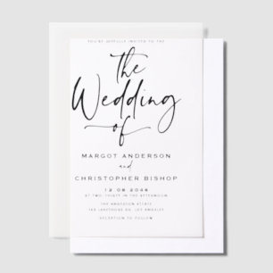 Black Hand Letted Calligrafy Wedding Pergament Einladungen